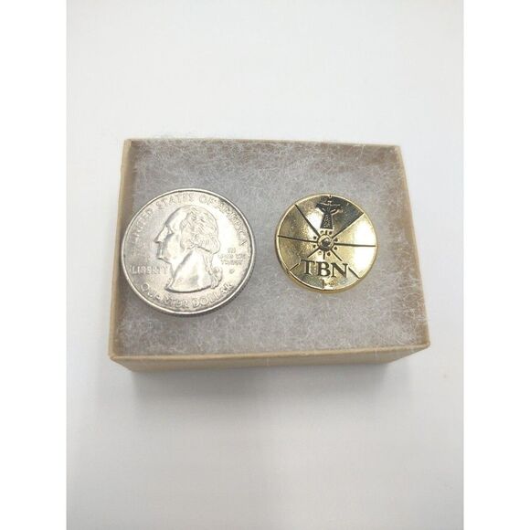 TBN Trinity Broadcasting Network Satellite Dish Pin - Goldtone - Picture 5 of 5
